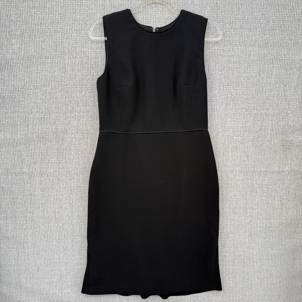 Ann Taylor Black Sleeveless Sheath Dress Career Office Wear Sz 6 S Old Money LBD